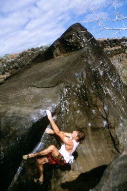 Etang salé, Greg dans un 6b+