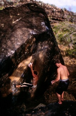 Etang salé, Jacky dans un 7a